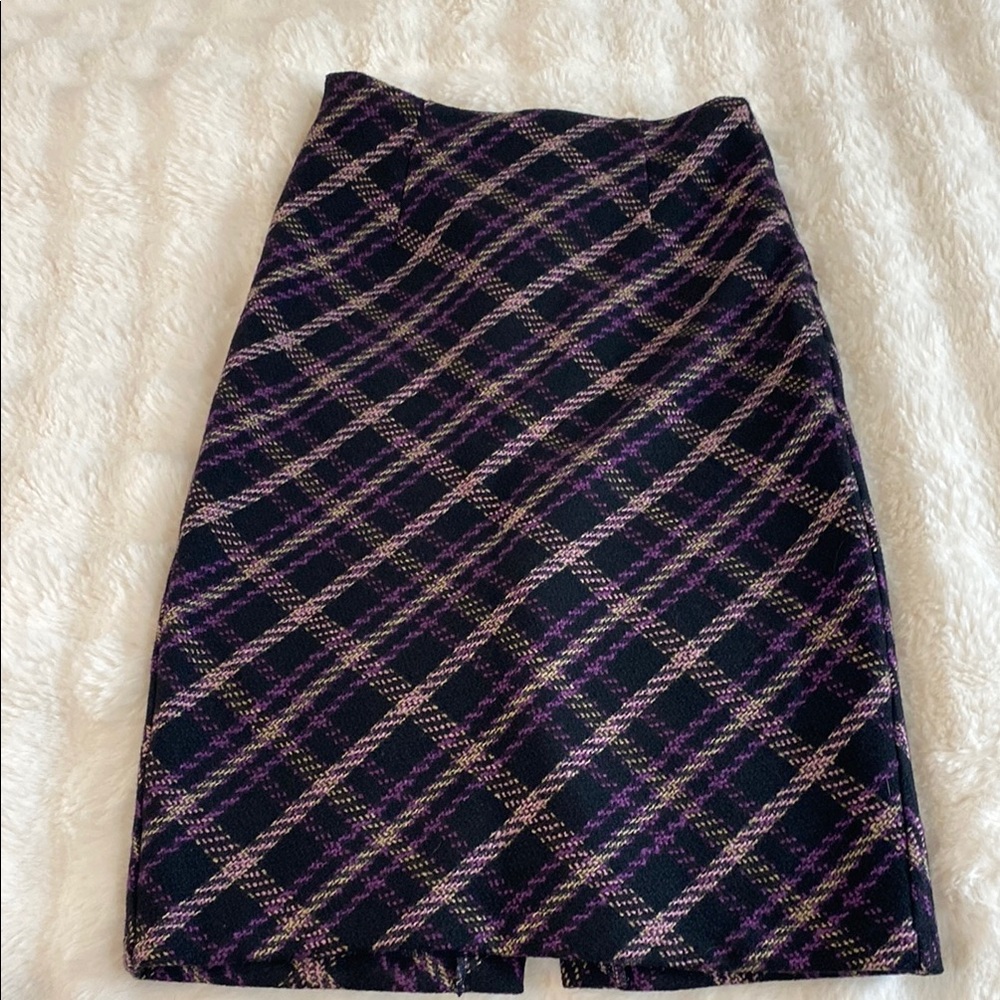 Cider Plaid Women's Skirt in Black and Purple